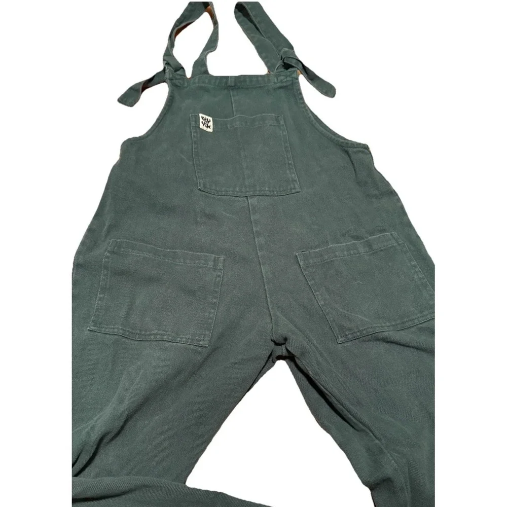 Lucy and Yak Jumpsuit Overalls Women's Size XS 30 Green Inseam 28 Square Pockets